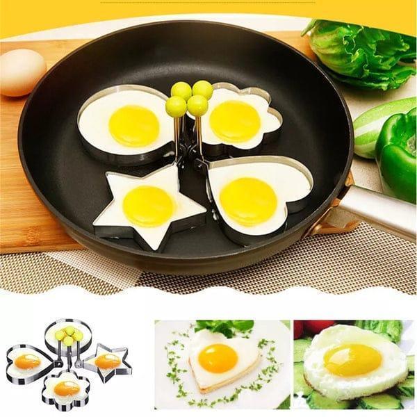4 Pcs Easy To Clean Silver Egg Mold - Versatile Kitchen Tool for Perfect Eggs
