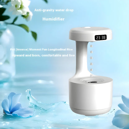 Anti-Gravity Cool Mist Humidifier With Clock & Aroma Diffuser For Office And Bedroom