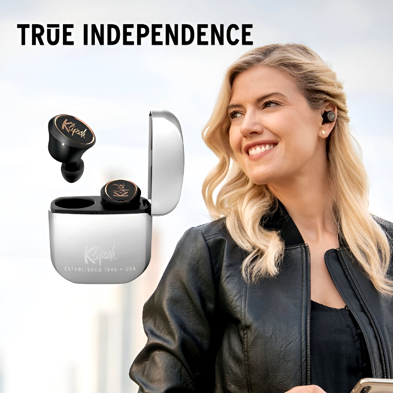 Klipsch T5 True Wireless Earbuds – Premium Sound, Long Battery Life, and Sleek Charging Case