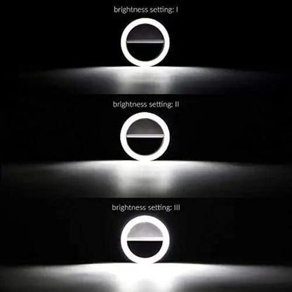 Mini Portable USB Rechargeable Selfie Ring Light With 3 Brightness Levels