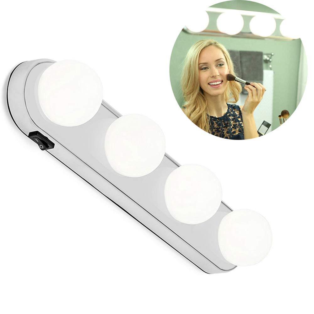 LED Mirror Light 4 Bulb Makeup Night Light Vanity Light Easy Installed Makeup Studio Lamp