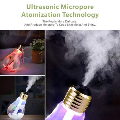 Bulb Essential Oil Humidifier Ultrasonic Diffuser LED Night Light Air Freshener