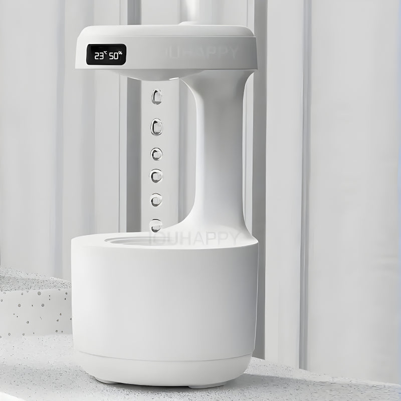 Anti-Gravity Cool Mist Humidifier With Clock & Aroma Diffuser For Office And Bedroom