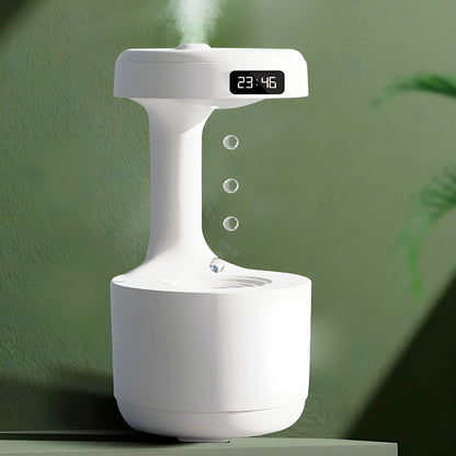 Anti-Gravity Cool Mist Humidifier With Clock & Aroma Diffuser For Office And Bedroom