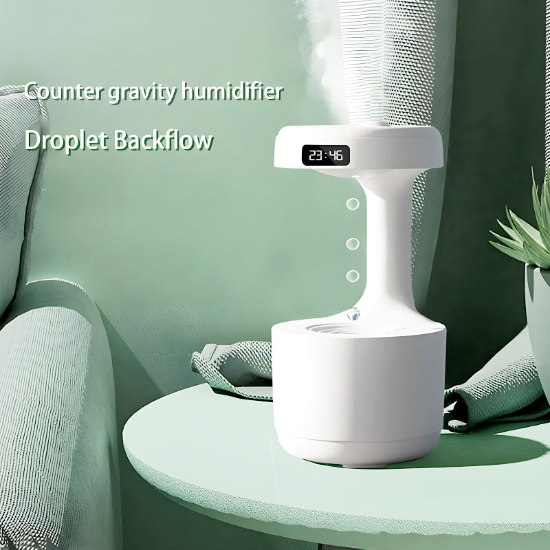 Anti-Gravity Cool Mist Humidifier With Clock & Aroma Diffuser For Office And Bedroom