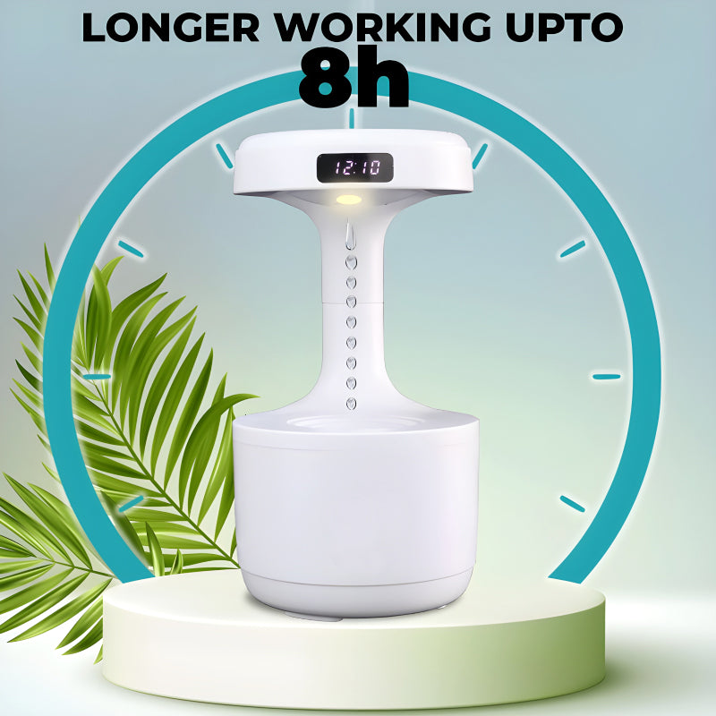 Anti-Gravity Cool Mist Humidifier With Clock & Aroma Diffuser For Office And Bedroom