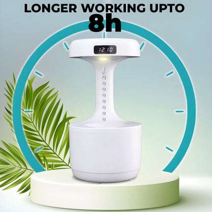 Anti-Gravity Cool Mist Humidifier With Clock & Aroma Diffuser For Office And Bedroom