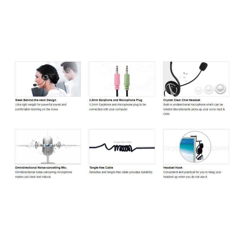 Ultra-Light Behind-the-Neck Stereo Headset with Noise-Cancelling Mic – Crystal Clear Sound & Tangle-Free Design