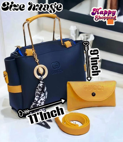 Women's Rexine Hand Bag Set - 2 Pcs - Stylish & Functional