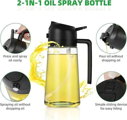 Stylish Glass Oil Bottle - 1 Pc for Functional Kitchen Organization