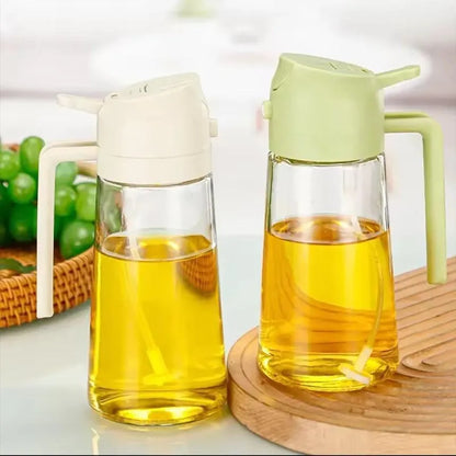 Stylish Glass Oil Bottle - 1 Pc for Functional Kitchen Organization