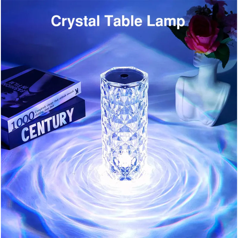 Rose Diamond Table Lamp Touch Control Rechargeable