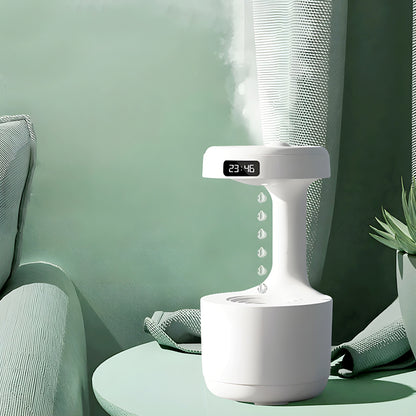 Anti-Gravity Cool Mist Humidifier With Clock & Aroma Diffuser For Office And Bedroom