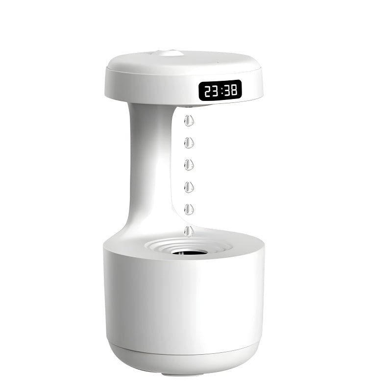 Anti-Gravity Cool Mist Humidifier With Clock & Aroma Diffuser For Office And Bedroom