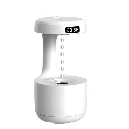 Anti-Gravity Cool Mist Humidifier With Clock & Aroma Diffuser For Office And Bedroom