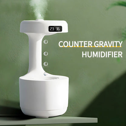 Anti-Gravity Cool Mist Humidifier With Clock & Aroma Diffuser For Office And Bedroom