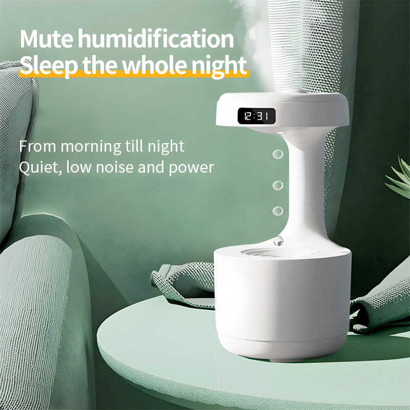 Anti-Gravity Cool Mist Humidifier With Clock & Aroma Diffuser For Office And Bedroom