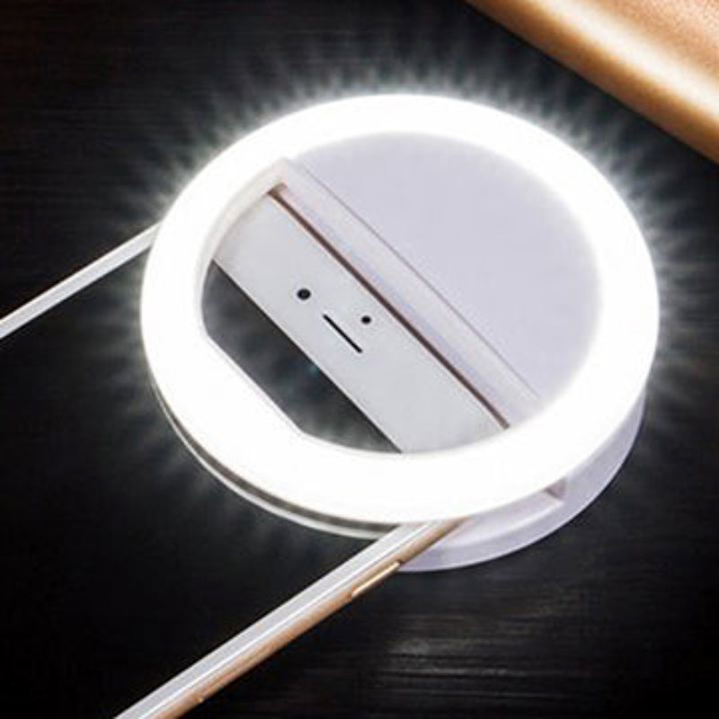 Mini Portable USB Rechargeable Selfie Ring Light With 3 Brightness Levels