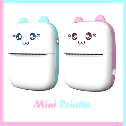 Mini Portable Pocket Size 57mm Wireless Bluetooth Cute Cat Shape Printer