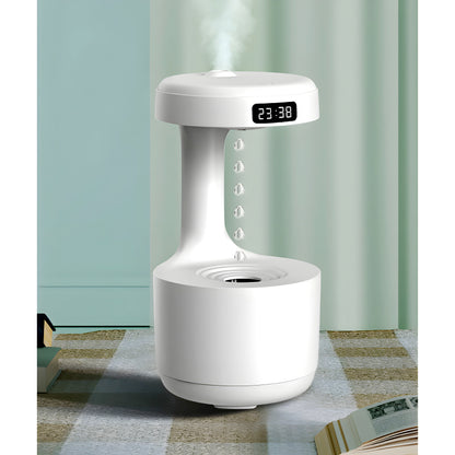 Anti-Gravity Cool Mist Humidifier With Clock & Aroma Diffuser For Office And Bedroom