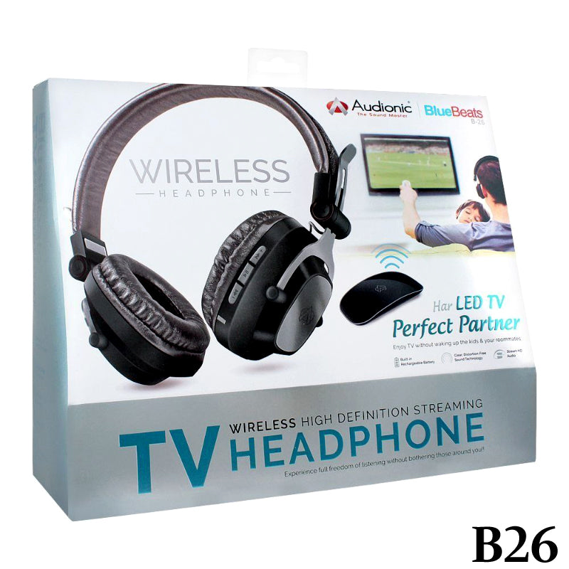 Audionic B26 BlueBeats Comfortable Over-Ear Wireless Headphones – High-Definition Bluetooth Headset for TV & Music