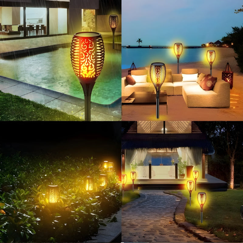 Solar Flame LED Light Lamp Enhance Your Outdoors With Stunning Decoration